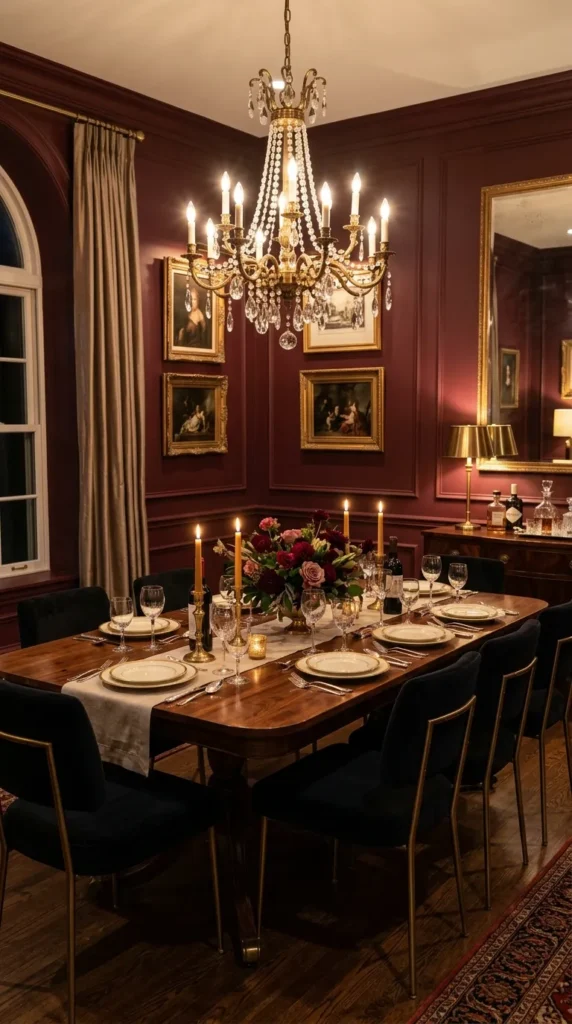 Burgundy Dining Room Walls