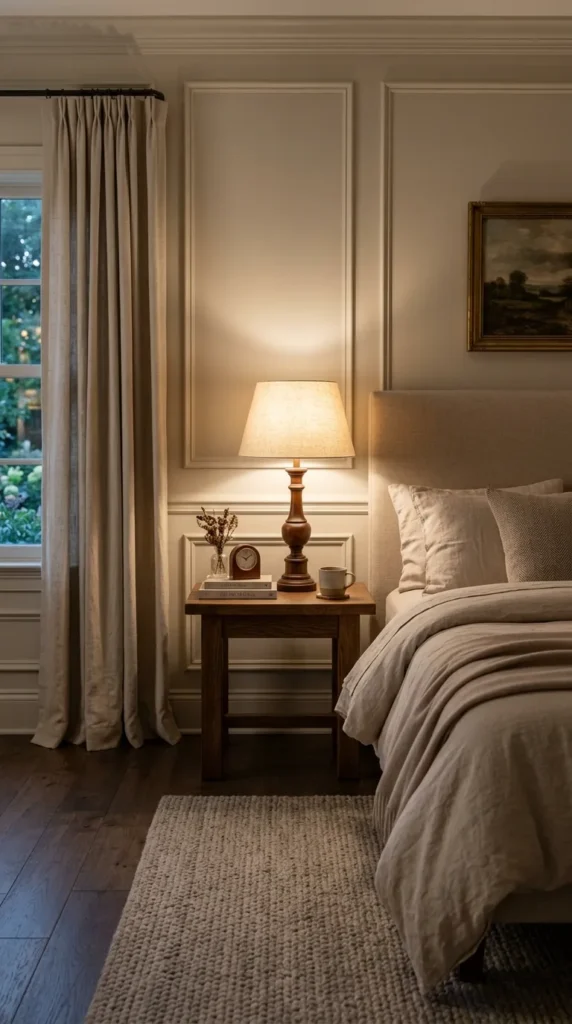 A Table Lamp With a Linen Shade for Classic Warmth