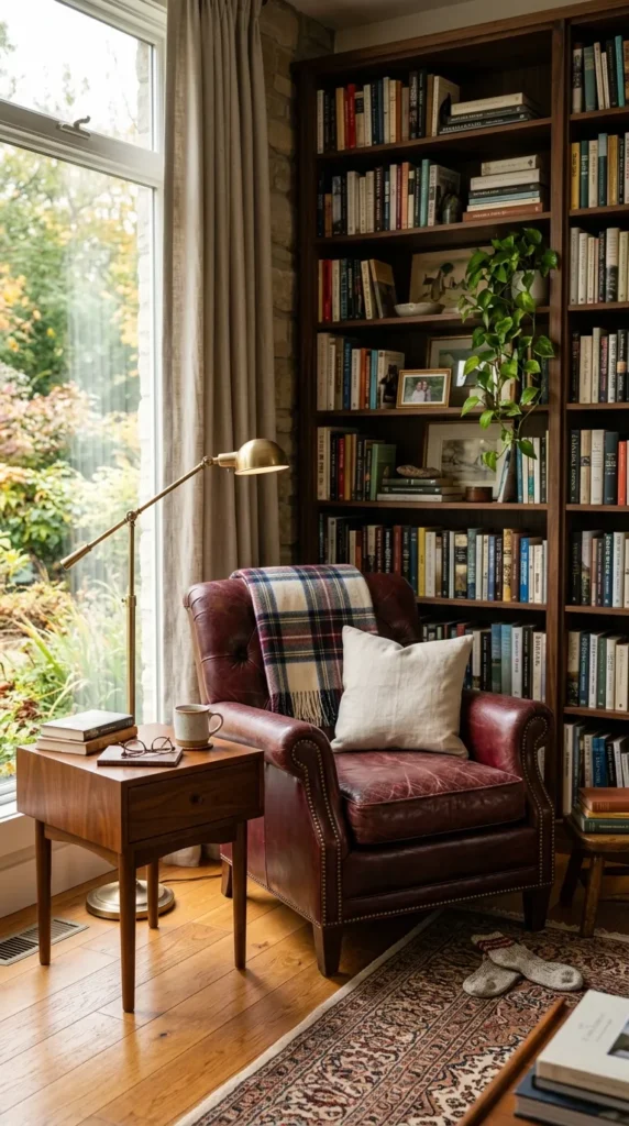 Burgundy Leather Armchair Corner