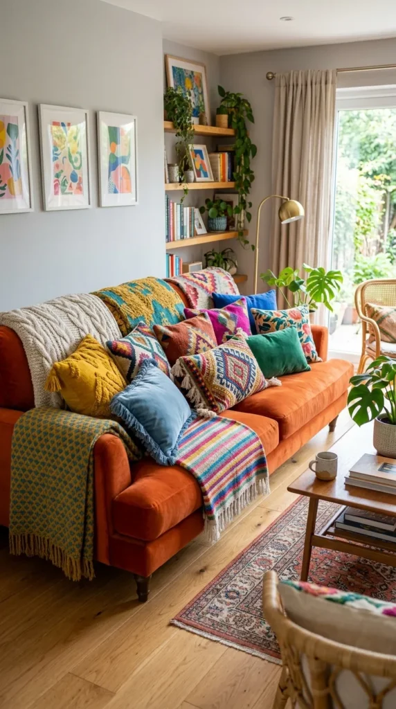 Bring in Multiple Textured Cushions and Throws