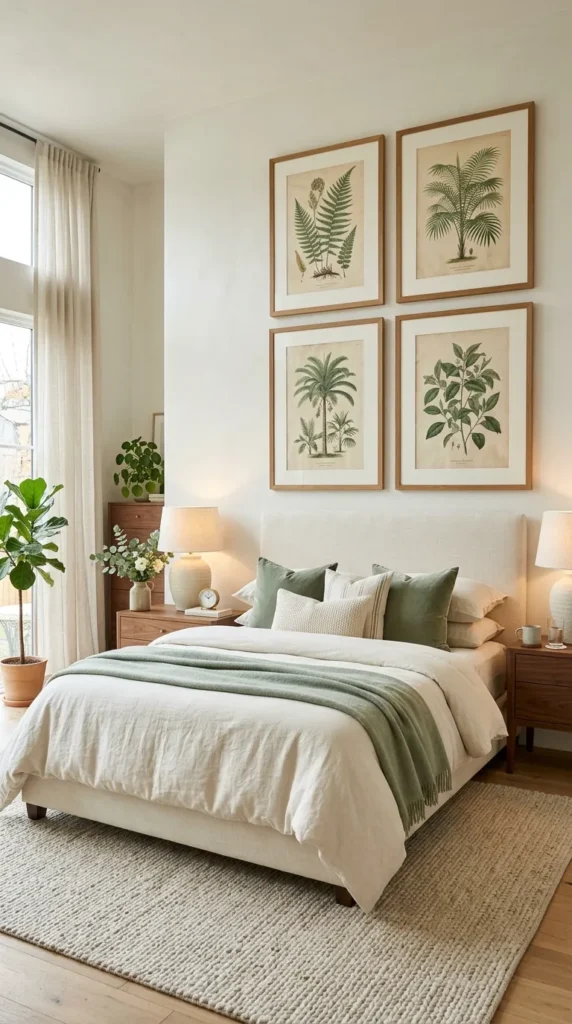  Botanical Prints in a Symmetrical Arrangement
