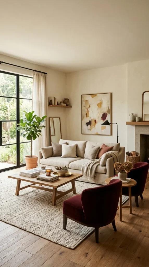 Burgundy and Cream Color Palette