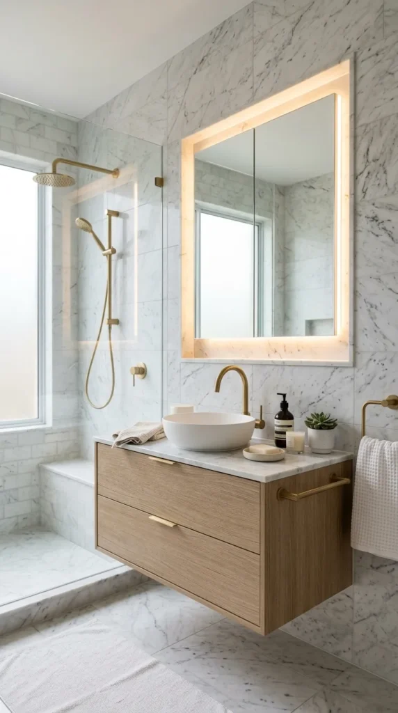 A Medicine Cabinet Recessed Above the Sink