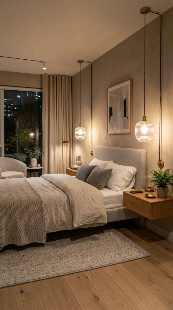 A Plug-In Pendant Lamp as a Bedside Light