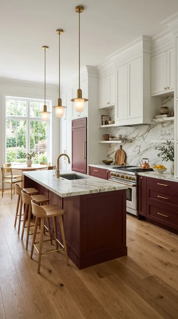 Burgundy Kitchen Cabinets