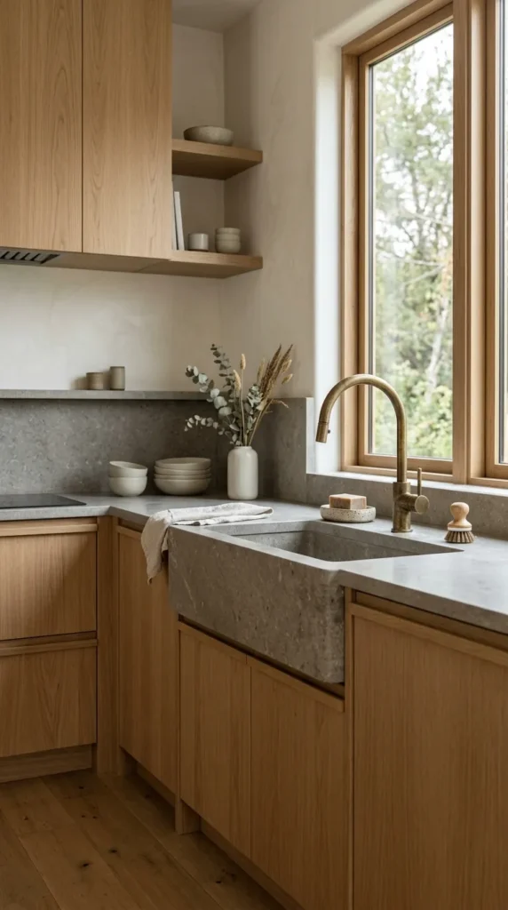 Choose a Stone or Concrete Sink Over Stainless Steel