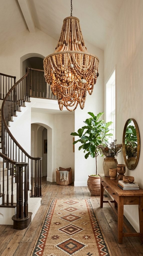 Add a Beaded Chandelier for Global, Textured Style