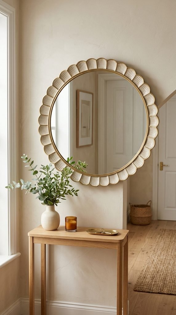 Use a Mirror With Scalloped or Fluted Edging