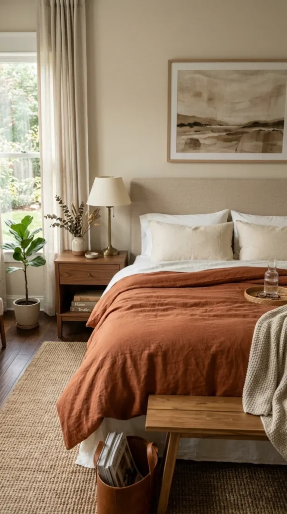 Use a Burnt Orange Duvet or Comforter