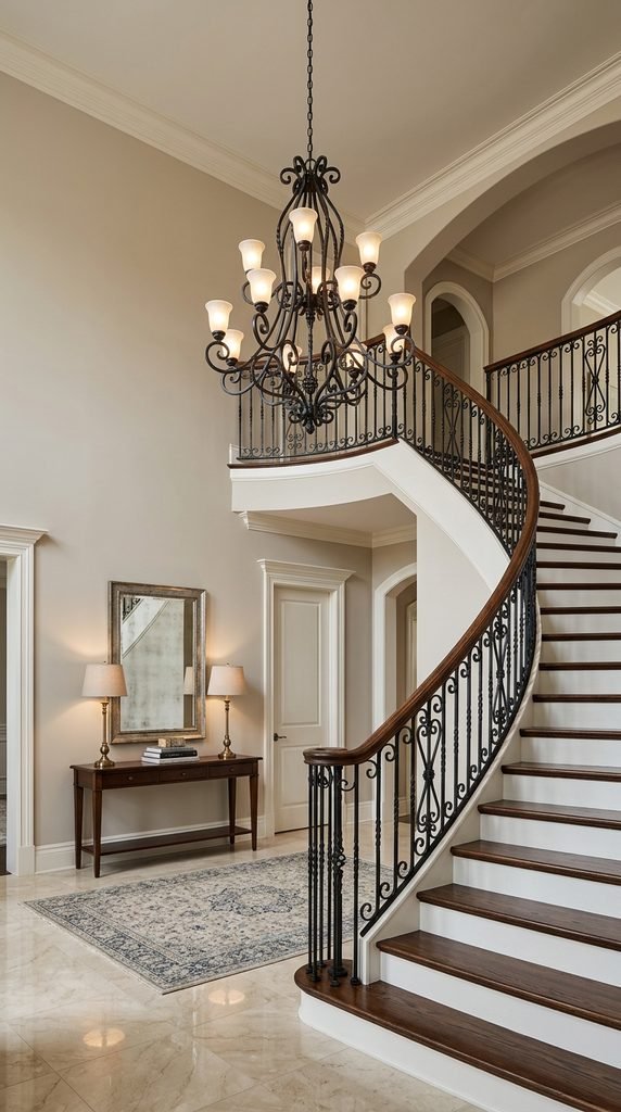 Choose a Chandelier That Matches the Staircase Style