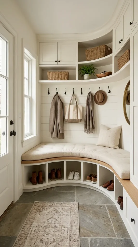 Add a Curved Bench for a Softer Layout
