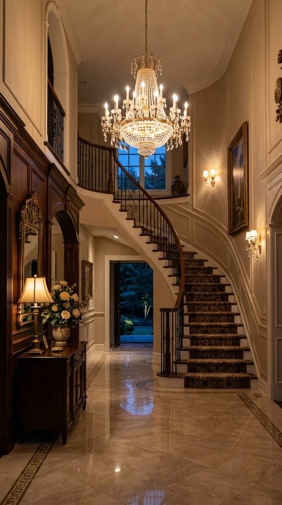 . Use a Chandelier With Dimmable Warm Lighting