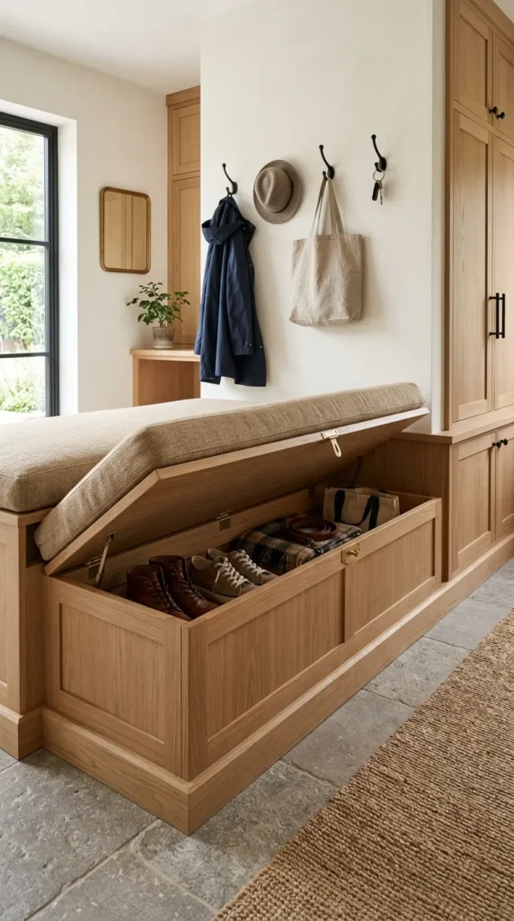  Add a Bench With a Padded Top and Hidden Storage