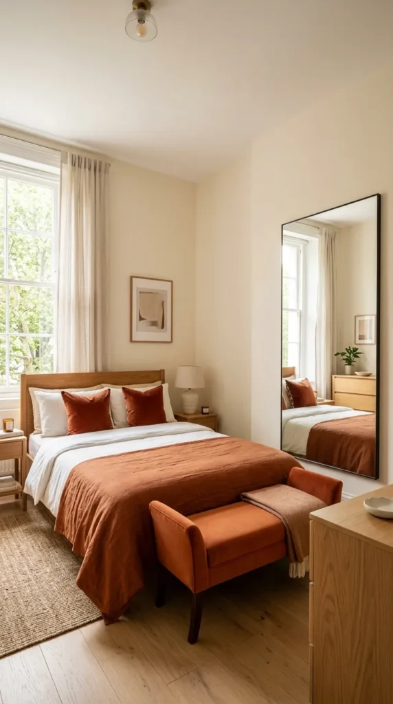 Use Burnt Orange in a Small Bedroom