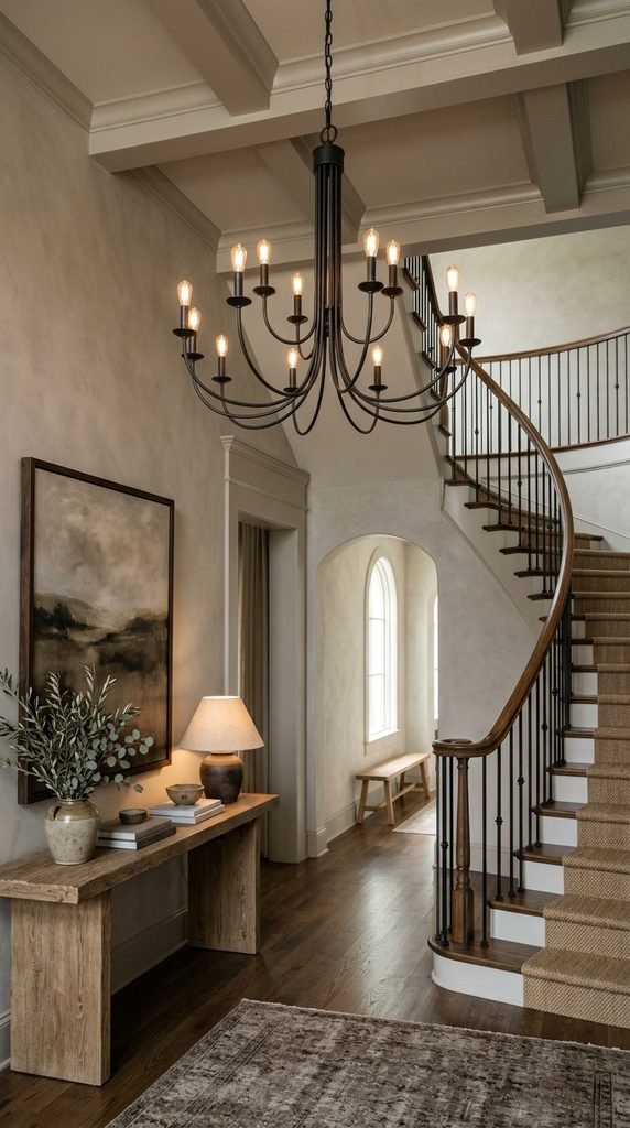 Use a Chandelier With a Matte or Textured Finish