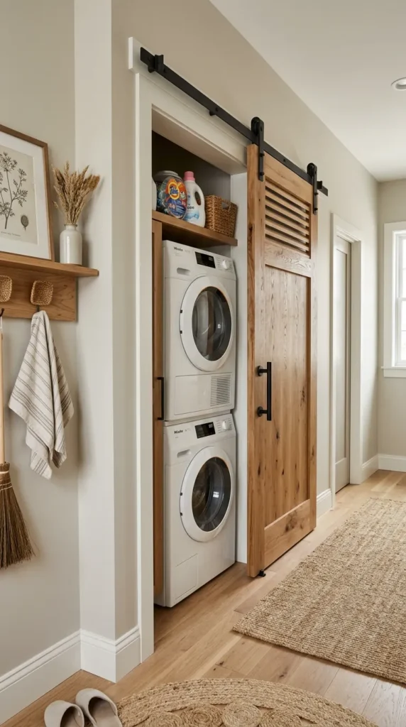 Use a Barn Door for a Laundry Closet