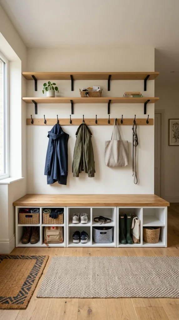 Add a Bench With Adjustable or Modular Storage
