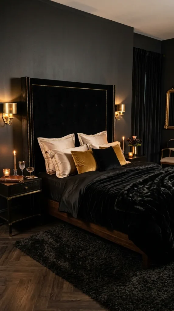 Add a Black Velvet Headboard
