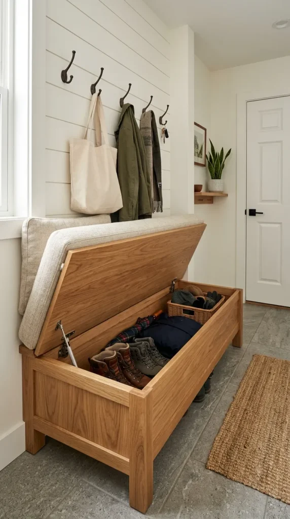 Use a Bench With Lift Up Storage Seating
