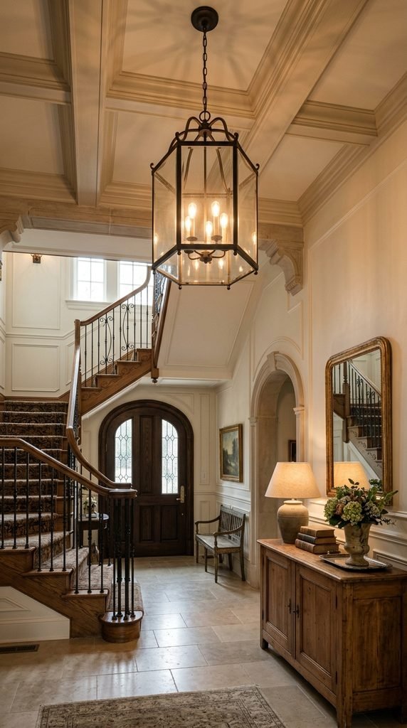Use a Lantern Style Chandelier for Traditional Charm