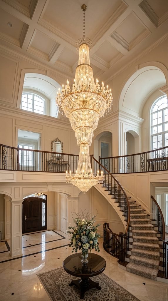 Choose a Two Story Chandelier for Double Height Foyers